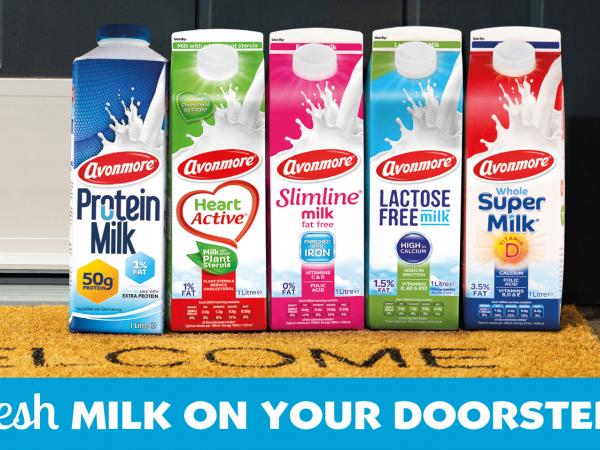 Selection of Avonmore milk cartons