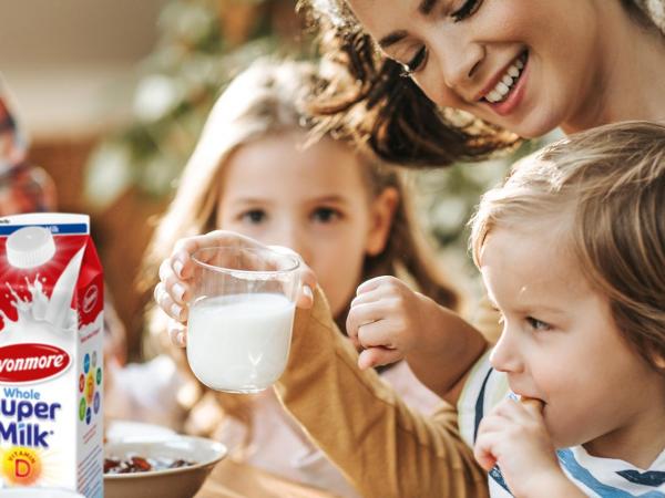 family drinking avonmore milk