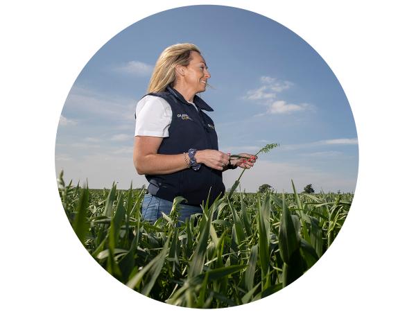 image of woman in grain field