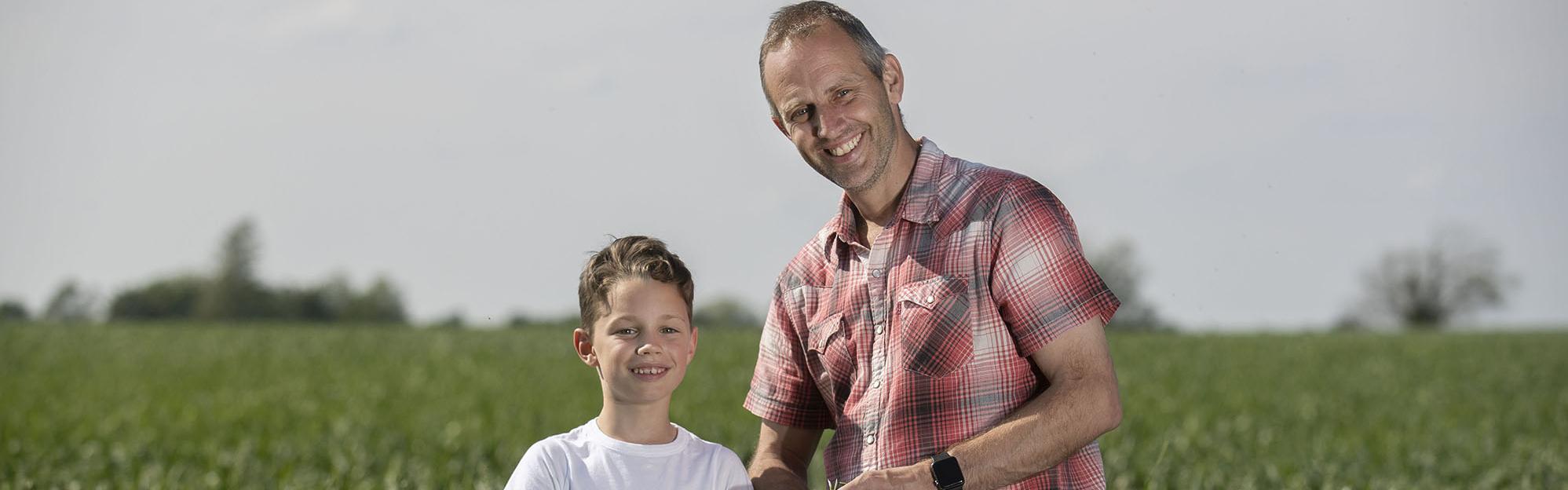 Farmer in Oats field