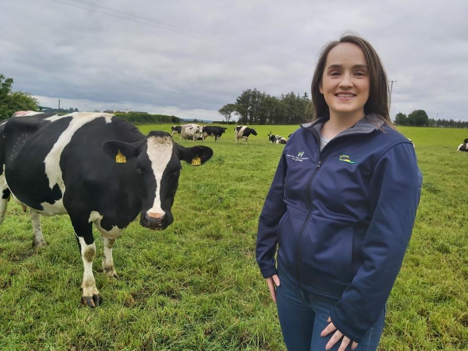 Aoife in front of cow