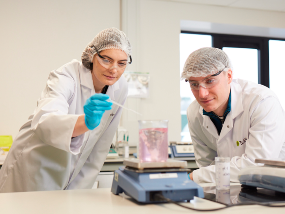 2 people working in a lab